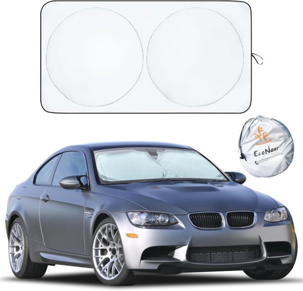 EcoNour Windscreen Sun Shade for Car inside, Windshield Sun Shade Front Window Sunshades Foldable UV Front Screen Sunshade Car Interior Accessories Fits...