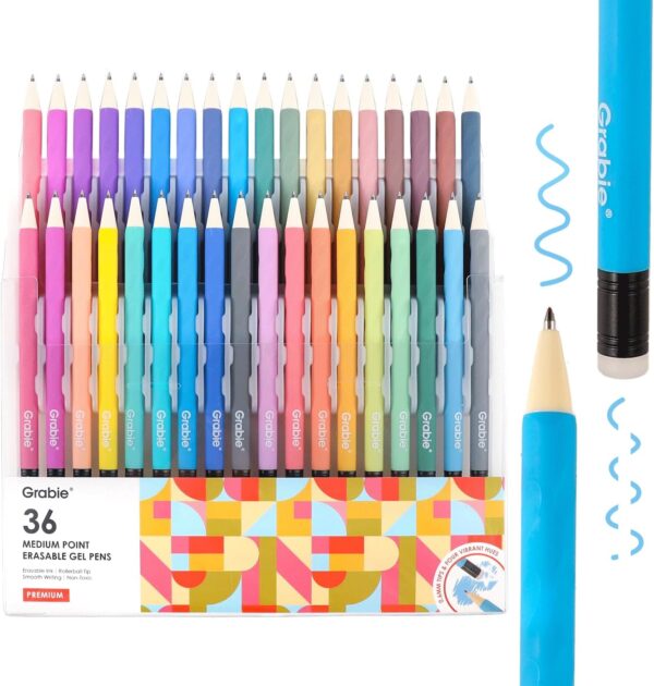 Erasable Gel Pens, 36 Colors Erasable Pens, Make Mistakes Disappear Colored Pens
